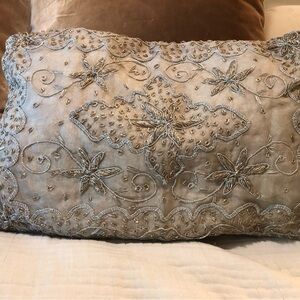 Antique Indian silver beadwork Embroidered Decorative Pillow cover